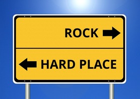 Rock + Hard Place Sign